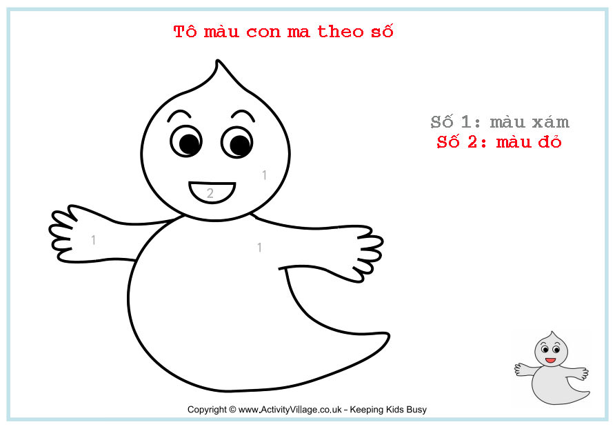Tô màu theo số : ngày hội Halloween